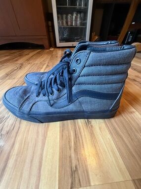 Vans High-Top Canvas Sneakers in Navy